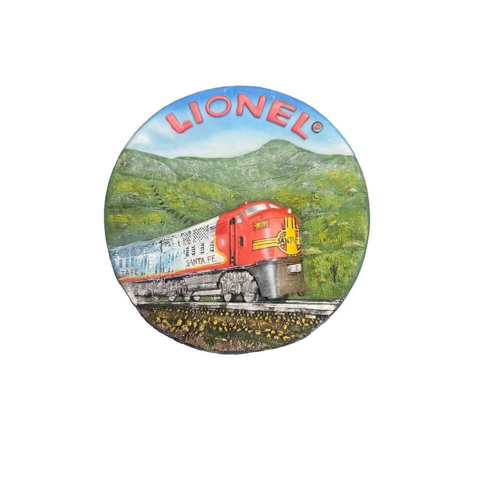 Lionel Santa Fe Train 5.5" Ceramic Relief Plaque Railroad Decor Licensed